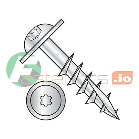 Newport Fasteners Wood Screw, #10, 4 in, Zinc Plated Steel Flange Round Head Torx Drive, 800 PK 328944